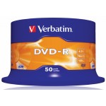 Диск DVD-R Verbatim 4.7Gb 16x Cake Box (50шт) (43548)