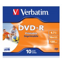 Диск DVD-R Verbatim 4.7Gb 16x Jewel case (10шт) Printable (43521) Диск DVD-R Verbatim 4.7Gb 16x Jewel case (10шт) Printable (43521)