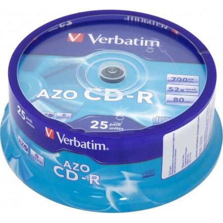 Диск CD-R Verbatim 700Mb 52x Cake Box (25шт) (43352)