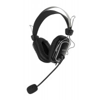 Наушники с микрофоном A4Tech HS-50 черный 2.5м мониторные оголовье Наушники с микрофоном A4Tech HS-50 черный 2.5м мониторные оголовье