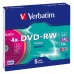 Диск DVD-RW Verbatim 4.7Gb 4x Slim case (5шт) Color (43563)