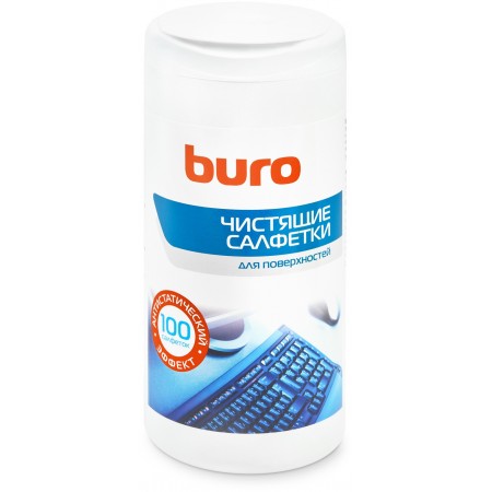 Салфетки Buro BU-Tsurface для поверхностей туба 100шт влажных