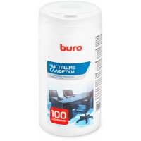 Салфетки Buro BU-Tsurl для пластиковых поверхностей и офисной мебели туба 100шт влажных