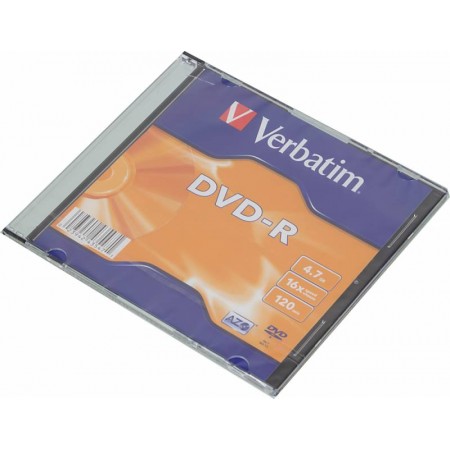 Диск DVD-R Verbatim 4.7Gb 16x Slim case (1шт) Диск DVD-R Verbatim 4.7Gb 16x Slim case (1шт)