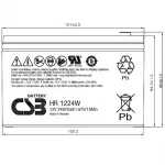 Батарея для ИБП CSB HR1224W F2 F1 12В 6Ач