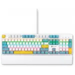 Клавиатура Оклик K951X механическая белый USB Multimedia LED (подставка для запястий) (1901079)