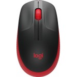 Мышь Logitech M190 черный/красный оптическая 1000dpi беспров. USB 2but (910-005908)