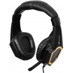 Наушники с микрофоном Оклик HS-L310G Guardian черный/золотистый 2.2м мониторные оголовье (359483)