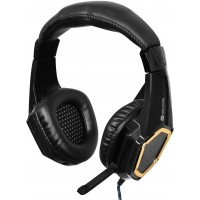 Наушники с микрофоном Оклик HS-L310G Guardian черный/золотистый 2.2м мониторные оголовье (359483)