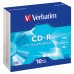 Диск CD-R Verbatim 700Mb 52x Slim case (10шт) (43415)