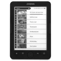 Электронная книга Digma R654 6" E-ink HD Pearl 1024x758 600MHz/4Gb/microSDHC/подсветка дисплея графит