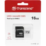 Флеш карта microSDHC 16GB Transcend TS16GUSD300S-A + adapter