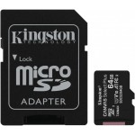Флеш карта microSDXC 64GB Kingston SDCS2/64GB Canvas Select Plus + adapter