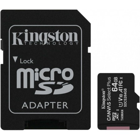 Флеш карта microSDXC 64GB Kingston SDCS2/64GB Canvas Select Plus + adapter