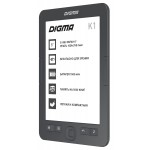 Электронная книга Digma K1 6" E-ink HD Pearl 758x1024 600MHz 128Mb/4Gb/SD/microSDHC темно-серый