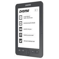 Электронная книга Digma K1 6" E-ink HD Pearl 758x1024 600MHz 128Mb/4Gb/SD/microSDHC темно-серый