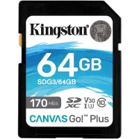 Флеш карта SDXC 64GB Kingston SDG3/64GB Canvas Go! Plus w/o adapter