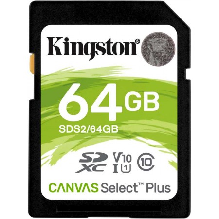 Флеш карта SDXC 64GB Kingston SDS2/64GB Canvas Select Plus w/o adapter
