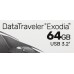 Флеш Диск Kingston 64Gb DataTraveler Exodia DTX/64GB USB3.2 черный/голубой