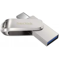 Флеш Диск Sandisk 32GB Ultra Dual Drive Luxe SDDDC4-032G-G46 USB3.0 серебристый