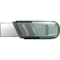 Флеш Диск Sandisk 64Gb iXpand Flip SDIX90N-064G-GN6NN USB3.1 зеленый/серебристый