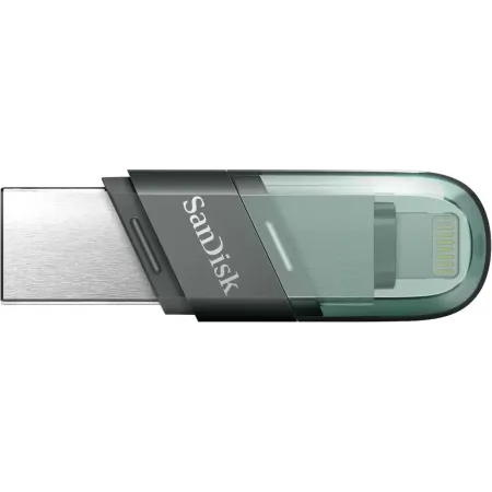 Флеш Диск Sandisk 64Gb iXpand Flip SDIX90N-064G-GN6NN USB3.1 зеленый/серебристый