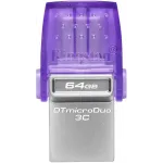 Флеш Диск Kingston 64Gb DataTraveler microDuo 3C DTDUO3CG3/64GB USB3.0 фиолетовый