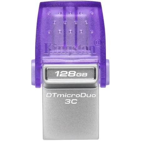 Флеш Диск Kingston 128Gb DataTraveler microDuo 3C DTDUO3CG3/128GB USB3.0 фиолетовый