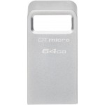 Флеш Диск Kingston 64Gb DataTraveler Micro DTMC3G2/64GB USB3.0 серебристый