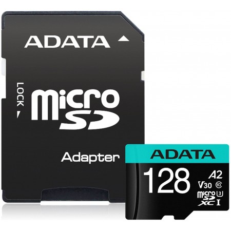 Флеш карта microSDXC 128GB A-Data AUSDX128GUI3V30SA2-RA1 Premier Pro + adapter