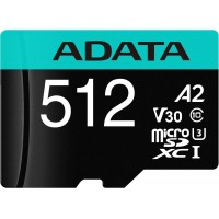 Флеш карта microSDXC 512GB A-Data AUSDX512GUI3V30SA2-RA1 Premier Pro + adapter
