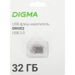 Флеш Диск Digma 32Gb DRIVE2 DGFUM032A20SR USB2.0 серебристый