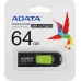 Флеш Диск A-Data 64Gb Type-C UC300 ACHO-UC300-64G-RBK/GN USB3.2 черный/зеленый