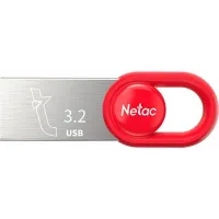 Флеш Диск Netac 64Gb UM2 NT03UM2N-064G-32RE USB3.2 серебристый/красный
