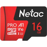 Флеш карта microSDHC 16GB Netac NT02P500PRO-016G-R P500 Extreme Pro V10 A1 + adapter
