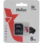 Флеш карта microSDHC 8GB Netac NT02P500ECO-008G-R P500 Eco + adapter