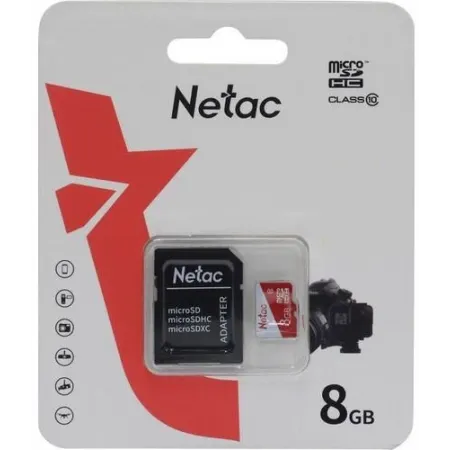 Флеш карта microSDHC 8GB Netac NT02P500ECO-008G-R P500 Eco + adapter