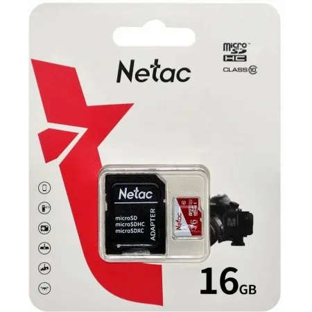 Флеш карта microSDHC 16GB Netac NT02P500ECO-016G-R P500 Eco + adapter