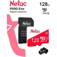 Флеш карта microSDXC 128GB Netac NT02P500ECO-128G-R P500 Eco + adapter