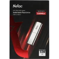 Флеш Диск Netac 128GB US2 NT03US2N-128G-32SL USB3.1 черный/серебристый