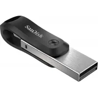 Флеш Диск Sandisk 64GB iXpand Go SDIX60N-064G-GN6NN USB3.0 черный/серебристый