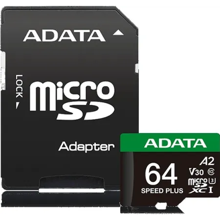 Флеш карта microSDXC 64GB A-Data UD64GUI3V30A2SP-RA1 Speed Plus V30 A2 + adapter