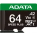 Флеш карта microSDXC 64GB A-Data UD64GUI3V30A2SP-RA1 Speed Plus V30 A2 + adapter