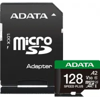 Флеш карта microSDXC 128GB A-Data UD128GUI3V30A2SP-RA1 Speed Plus V30 A2 + adapter