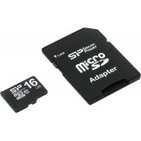 Флеш карта microSDHC 16GB Silicon Power SP016GBSTH010V10SP + adapter