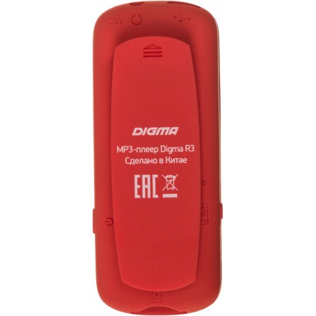 Плеер Flash Digma R3 8Gb красный/0.8"/FM/microSDHC/clip