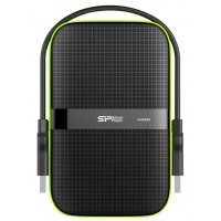 Жесткий диск Silicon Power USB 3.0 2Tb SP020TBPHDA60S3K A60 SP020TBPHDA60S3K Armor 2.5" черный/зеленый