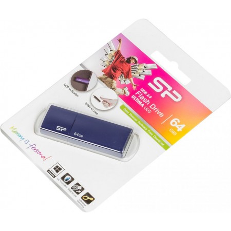 Флеш Диск Silicon Power 64Gb Ultima U05 SP064GBUF2U05V1D USB2.0 синий