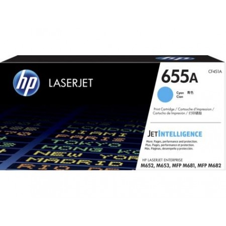 Картридж лазерный HP 655A CF451A голубой (10500стр.) для HP M652/653/M681/682