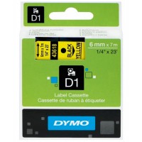 Картридж ленточный Dymo D1 S0720790 черный на желтом 6x7 черный/желтый для Dymo